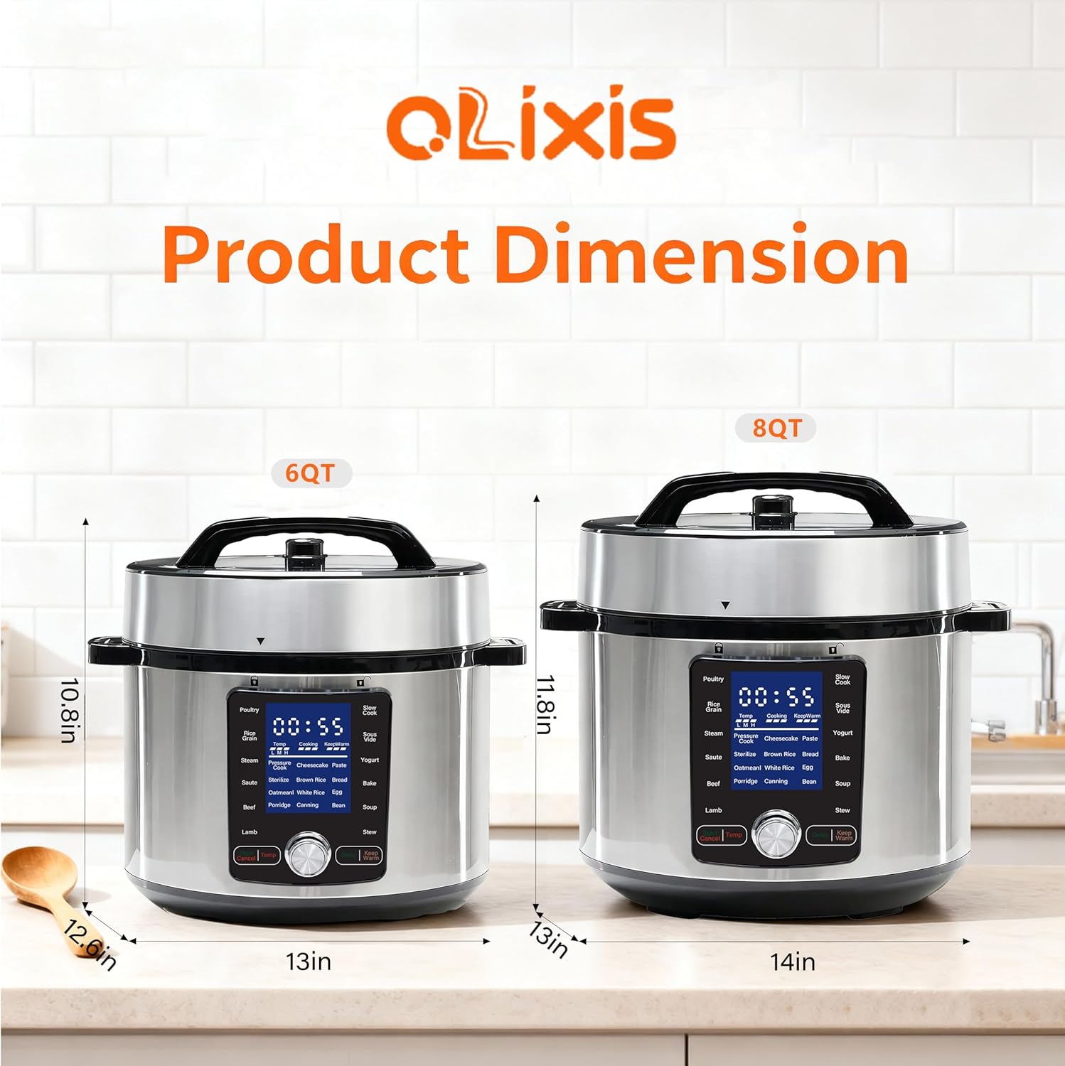 24-in-1 Electric Pressure Cooker 6.34 Quart, Stainless Steel Multi-Cooker for Canning, Slow Cook, Yogurt, Steam, Rice, Soup, Bean, Poultry, Beef, Bake, Stew & Porridge, Family Size