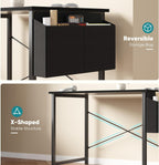 Computer Desk 31 Inch Home Office Desks for Small Spaces, Gaming Writing Study Work Table with Storage Bag and Headphone Hook for Bedroom, Black