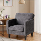 Modern Accent Chairs for Living Room, Corner Chairs for Adults, Reading Chair with Armrest and Backrest, Comfy Lounge Chairs for Bedroom Reception Waiting Room, Dark Grey 2 Pack