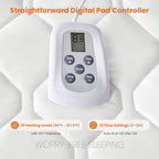 Heated Mattress Pad Twin Size (75??39??) ?C Quilted Electric Bed Warmer with 12 Heat Settings, 10?Hour Auto Shut?Off, Machine Washable, ETL Certified ?C White