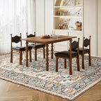 8x10 FT Large Area Rug for Living Room, Machine Washable Low-Pile Rug with Non-Slip Backing, Durable Edge Binding for Bedroom, Dining Room, Vintage Brown