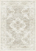 8x10 FT Large Area Rug for Living Room, Machine Washable Low-Pile Rug with Non-Slip Backing, Durable Edge Binding for Bedroom, Dining Room, Vintage Style, Beige