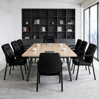 Waiting Room Guest Chair Set of 6, Leather Ergonomic Office Desk Reception Chair No Wheels with Padded Armrest for Conference Lobby Medical Waiting Area Bedroom, Black