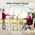 Electric Standing Desk Adjustable Height, 40x24 Inch Sit Stand Up Home Office Desks Memory Computer Workstation PC Work Table with Preset Splice Wood Board Metal Frame, Oak