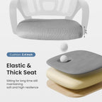 Office Desk Chair - Ergonomic Mid Back with Lumbar Support & Rocking Mode, Height Adjustable with Fixed Armrest, for Home, Computer, Gaming, Conference, Meeting Room, 360?? Swivel, Grey, 2 Pack
