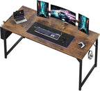 Computer Desk 44 Inch Home Office Desks for Small Spaces, Gaming Writing Study Work Table with Storage Bag and Headphone Hook for Bedroom, Black