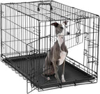 Dog Crate, 24 Inch Small Single Door Dog Cage with Plastic Leak-Proof Pan Tray, Folding Metal Wire Pet Kennel for Indoor, Outdoor, Travel