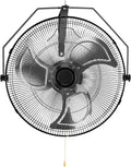 18 Inch Wall Mount Fan, 2600 CFM, 3-Speed High Velocity Fan, Vertical & Horizontal Adjustable Tilt for Industrial, Commercial, Warehouse, Greenhouse, Black