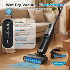 Wet Dry Vacuum Cleaner, Cordless All-in-One Vac Mops, Vacuum Mop with Self-Cleaning System, Dual Water Tank Design, Tangle-Free Brush, Dual-Edge Cleaning, 35-Min Runtime
