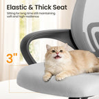 Office Desk Chair - Ergonomic Mid Back with Lumbar Support & Rocking Mode, Height Adjustable with Fixed Armrest, for Home, Computer, Gaming, Conference, Meeting Room, 360?? Swivel, Grey, 2 Pack