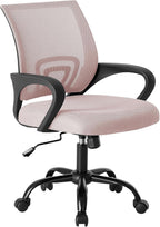 Office Desk Chair - Ergonomic Mid Back with Lumbar Support & Rocking Mode, Height Adjustable with Fixed Armrest, for Home, Computer, Gaming, Conference, Meeting Room, 360?? Swivel, Grey, 2 Pack