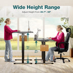 Electric Standing Desk Adjustable Height, 48x24 Inch Sit Stand Up Home Office Desks Memory Computer Workstation PC Work Table with Preset Splice Wood Board Metal Frame, Black