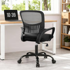 Home Office Managerial Executive Chair, High-Back Mesh with Adjustable Headrest, Flip-up Armrest Comfortable Lumbar Support, Comfy Arms for Bedroom,Study,Student