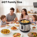 16-in-1 Electric Pressure Cooker, 6QT Programmable Multi Cooker with 12 One-Touch Presets, Soup Steam Yogurt and More, Ceramic Inner Pot Delay Start & Keep Warm, Includes Recipe Guide, Silver
