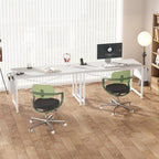 Computer Desk 55 Inch Home Office Desks for Small Spaces, Gaming Writing Study Work Table with Storage Bag and Headphone Hook for Bedroom, White