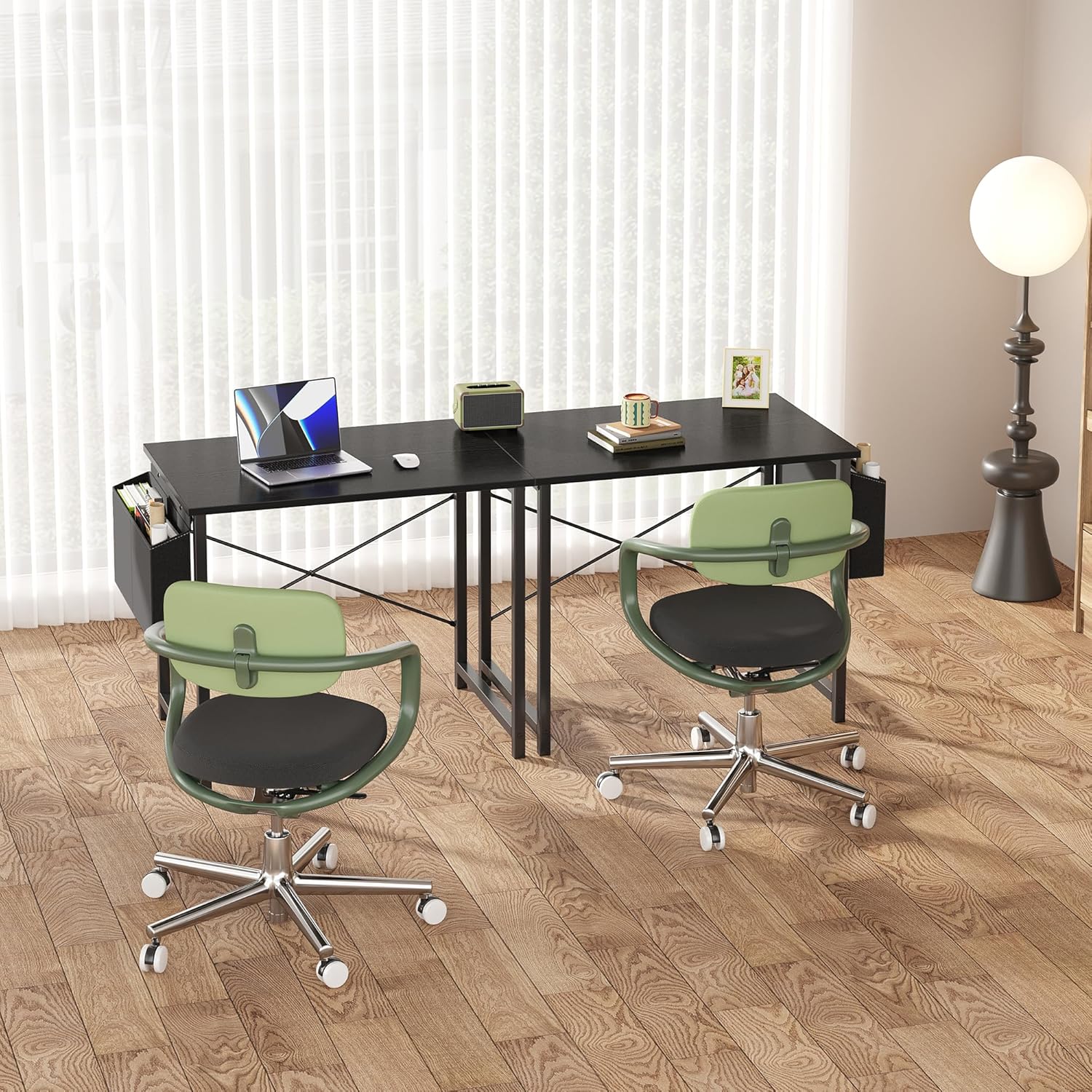 Computer Desk 31 Inch Home Office Desks for Small Spaces, Gaming Writing Study Work Table with Storage Bag and Headphone Hook for Bedroom, Black