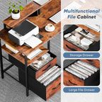 L Shaped Gaming Desk with Charging Station & 2 Monitor Stands, Computer Desk with Drawer & Adjustable Storage Shelves, Large Corner Desk for Home Office, 62 Inch Rust Wood