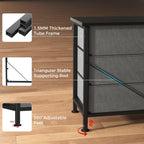 TV Stands for Living Room Furniture with 9 Fabric Drawers, Long Entertainment Center Up to 75 Inch TV, Media Console Table with Storage for Bedroom, Adjustable Feet, Grey.